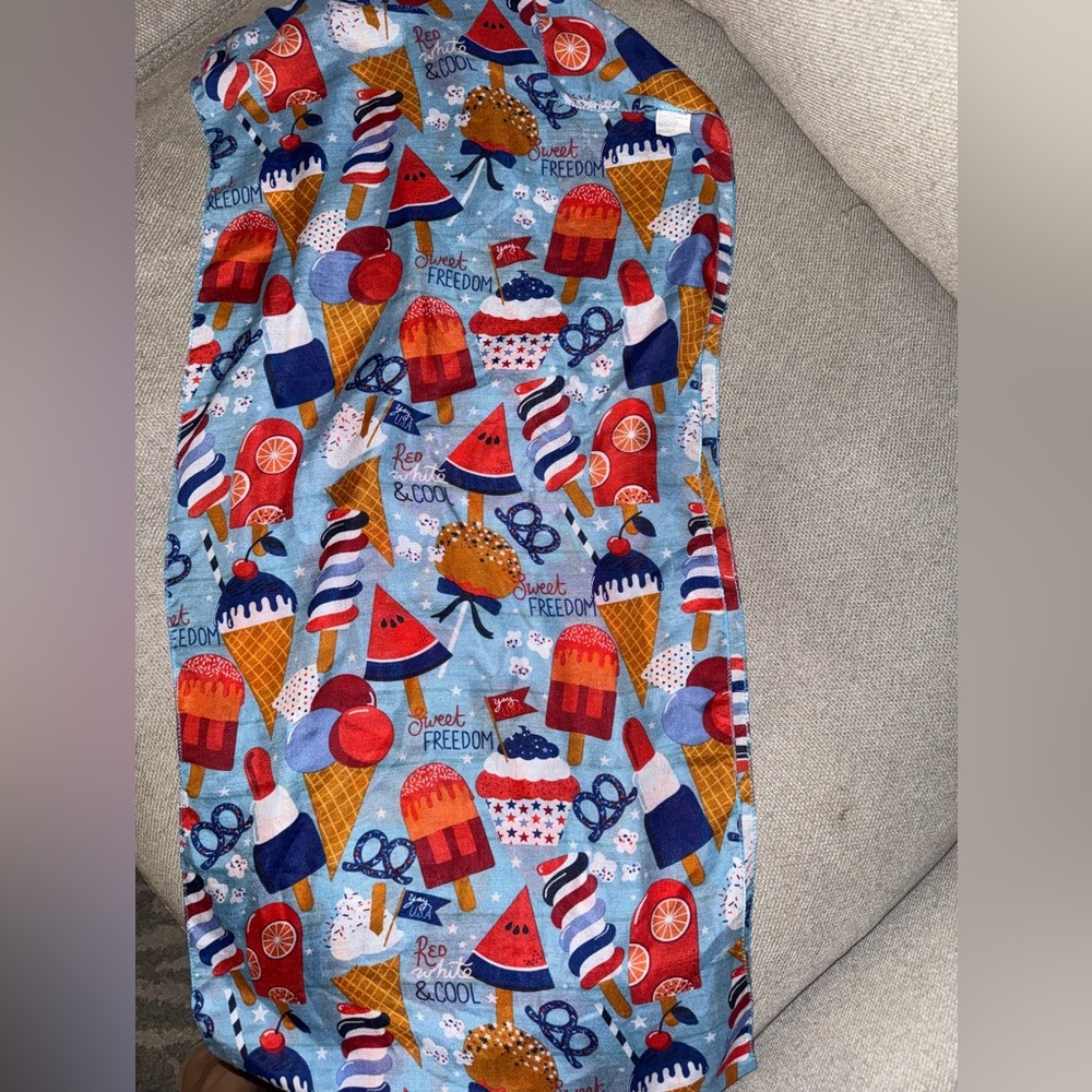 Patriotic July 4th red white blue summer sweet freedom scarf